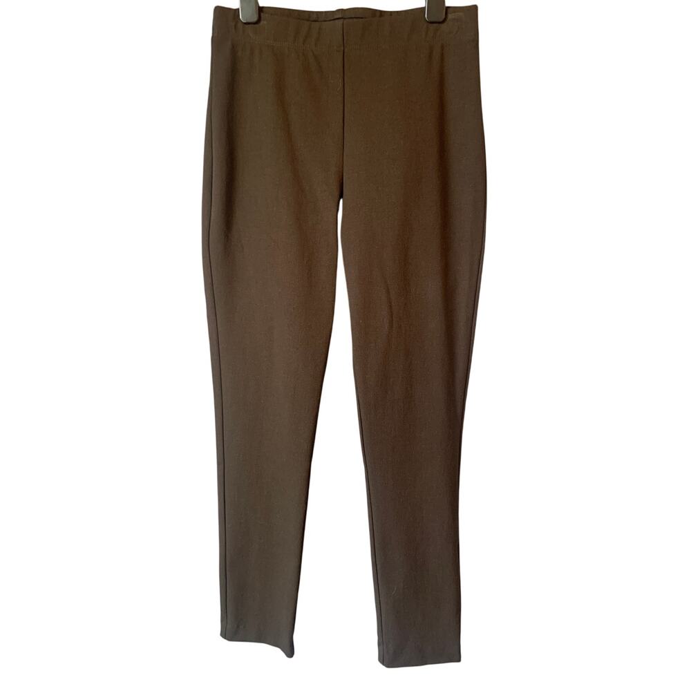 Karen Kane Womens XS Brown Ponte Pull On Pants Stretch Casual Elastic Waist